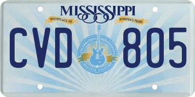 MS license plate CVD805