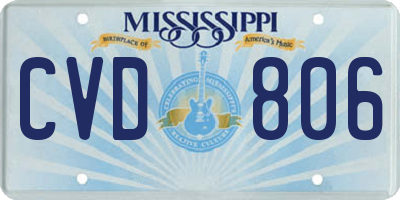 MS license plate CVD806