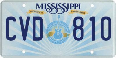 MS license plate CVD810