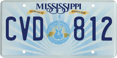 MS license plate CVD812