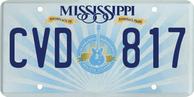 MS license plate CVD817