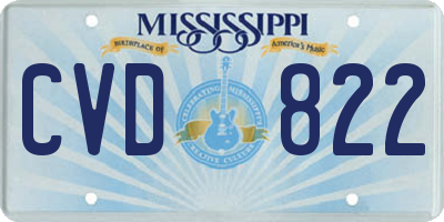 MS license plate CVD822