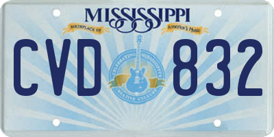 MS license plate CVD832