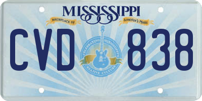 MS license plate CVD838