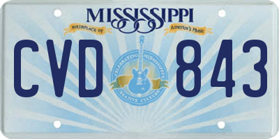 MS license plate CVD843