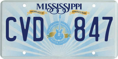 MS license plate CVD847