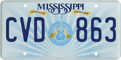 MS license plate CVD863