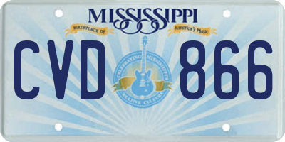 MS license plate CVD866
