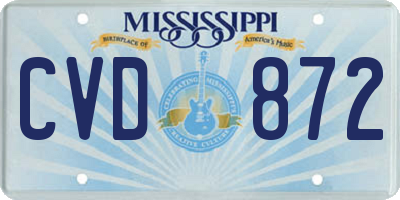 MS license plate CVD872