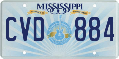 MS license plate CVD884
