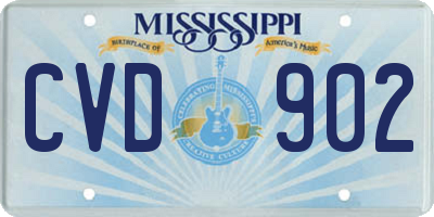 MS license plate CVD902