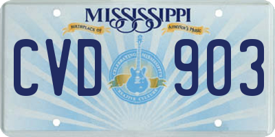 MS license plate CVD903