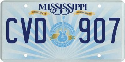 MS license plate CVD907