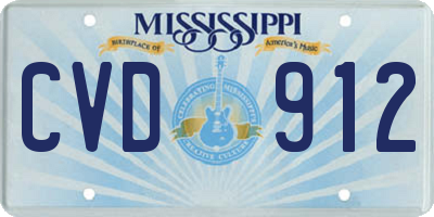 MS license plate CVD912