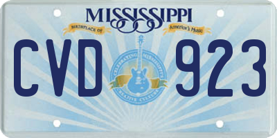 MS license plate CVD923