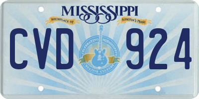 MS license plate CVD924