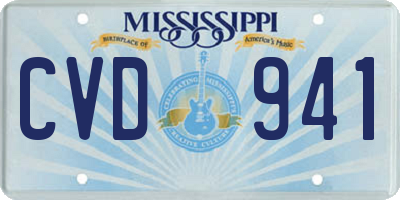 MS license plate CVD941