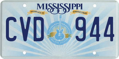 MS license plate CVD944