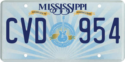 MS license plate CVD954
