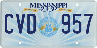 MS license plate CVD957