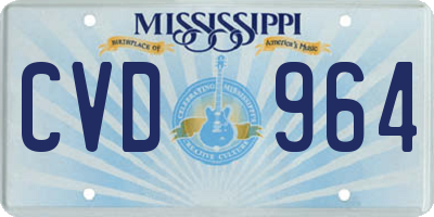 MS license plate CVD964