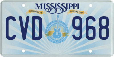 MS license plate CVD968