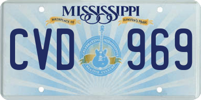 MS license plate CVD969
