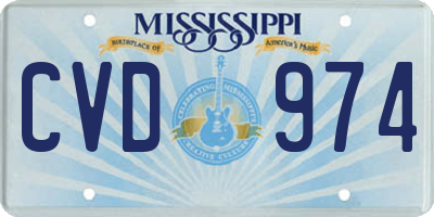 MS license plate CVD974