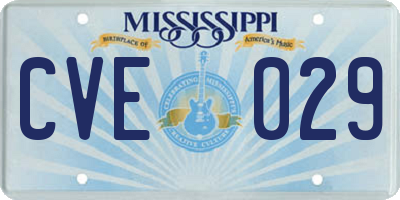 MS license plate CVE029