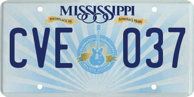 MS license plate CVE037