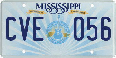 MS license plate CVE056