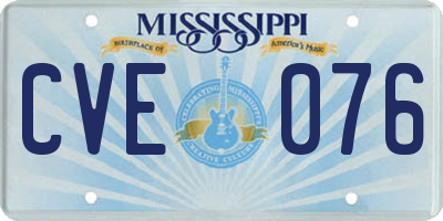 MS license plate CVE076