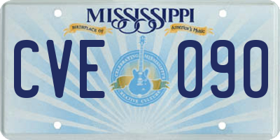 MS license plate CVE090