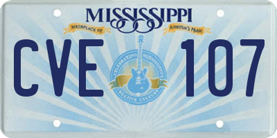 MS license plate CVE107