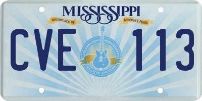 MS license plate CVE113