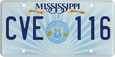 MS license plate CVE116