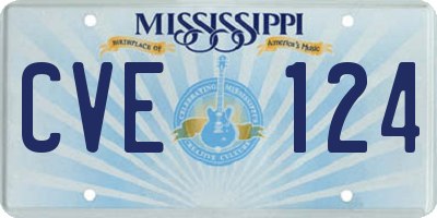 MS license plate CVE124
