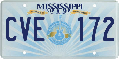 MS license plate CVE172
