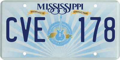 MS license plate CVE178