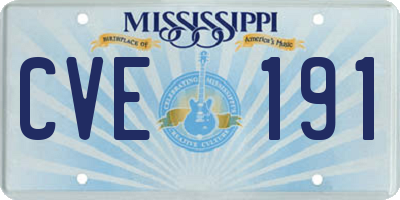 MS license plate CVE191