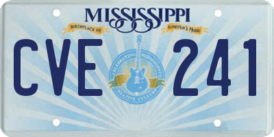 MS license plate CVE241