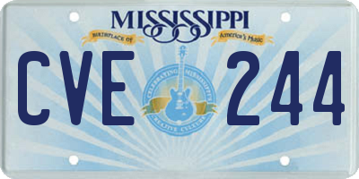 MS license plate CVE244