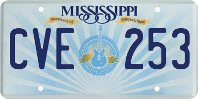 MS license plate CVE253