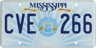 MS license plate CVE266