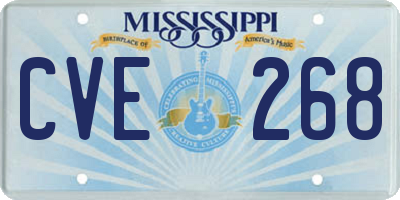 MS license plate CVE268