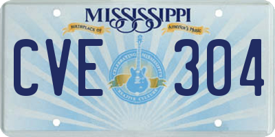 MS license plate CVE304