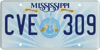 MS license plate CVE309