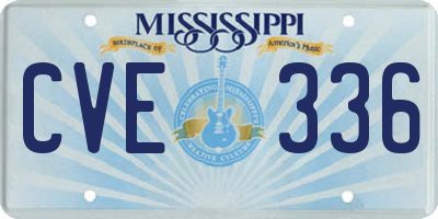 MS license plate CVE336