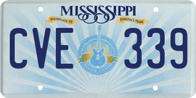 MS license plate CVE339