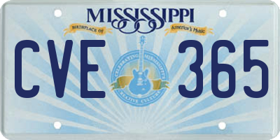 MS license plate CVE365